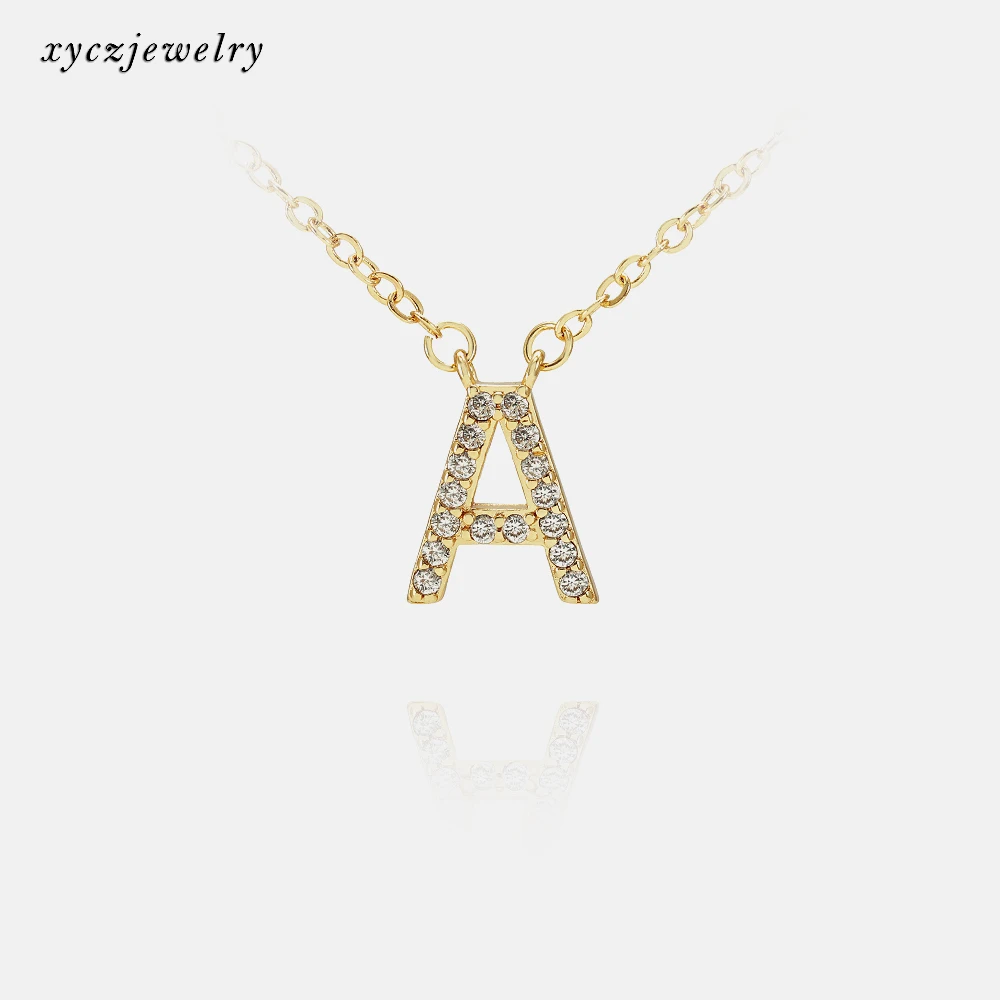 

Wholesale 26 Initial Letter Necklaces Gold Plated Letter Jewelry Necklaces, White
