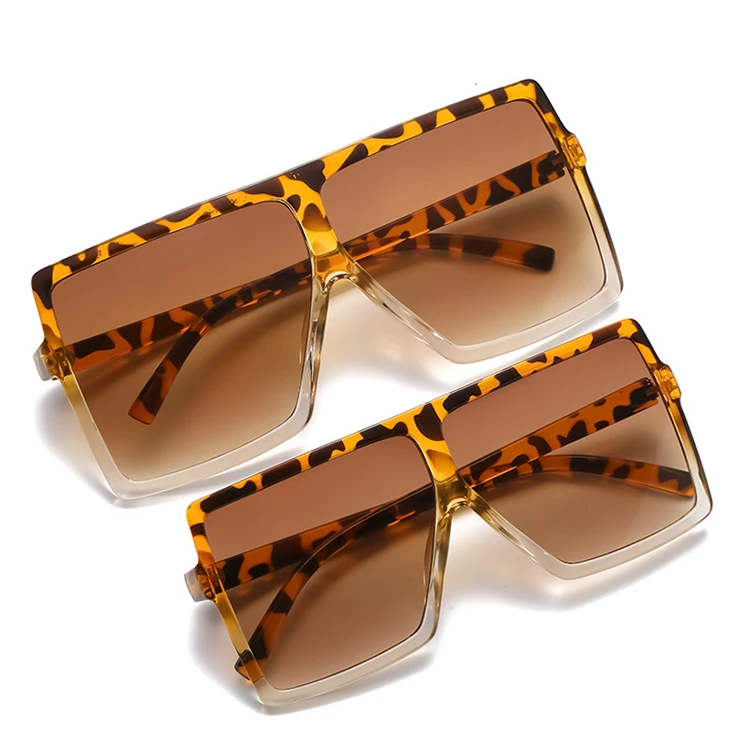 

2022 Sunglass Kids Oversized Square Women Shades Customs Printing Logo mommy and me sunglasses