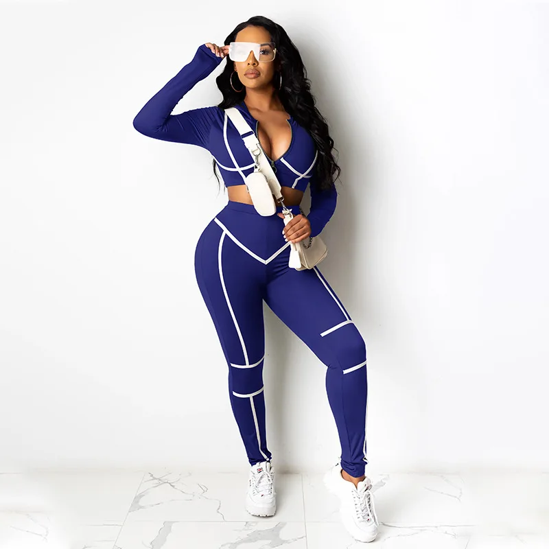 

Bodycon Women Biker Sets Tracksuits Yoga Wear Ladies 2 Piece pants Set Sportswear Clothing, Seven colors