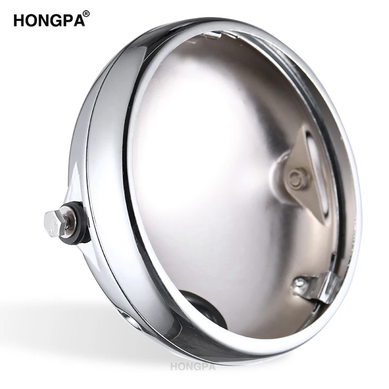 7 Inch Headlight Mounting Cover Black Chrome Motorcycle Headlight