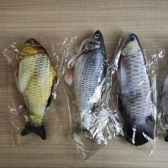 

DIHAO blind box simulation realistic fish plush stuff jumping fish electric dog cat chew soft baby toys for play interactively