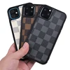 High Quality for iPhone 11 Pro max Luxury LV Grid PU Pattern Protective phone cover case for iPhone 11 Pro Case