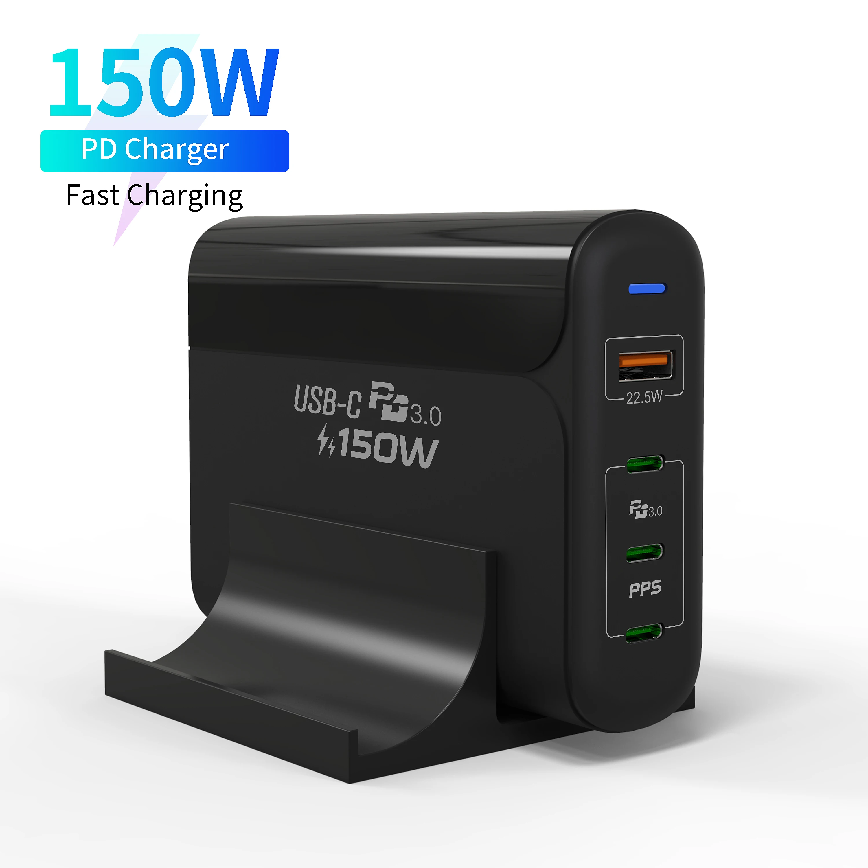 

HUNDA Hot Sales AU EU US UK plug qc3.0 type c fast mobile phone charger 150w multiport table charger