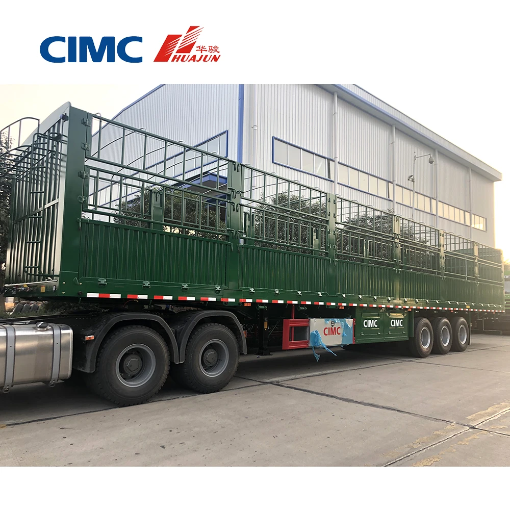 Cimc Huajun Axles Quality Crafts Tons Enclosed Sidewall Cargo Semi Trailer With Straight