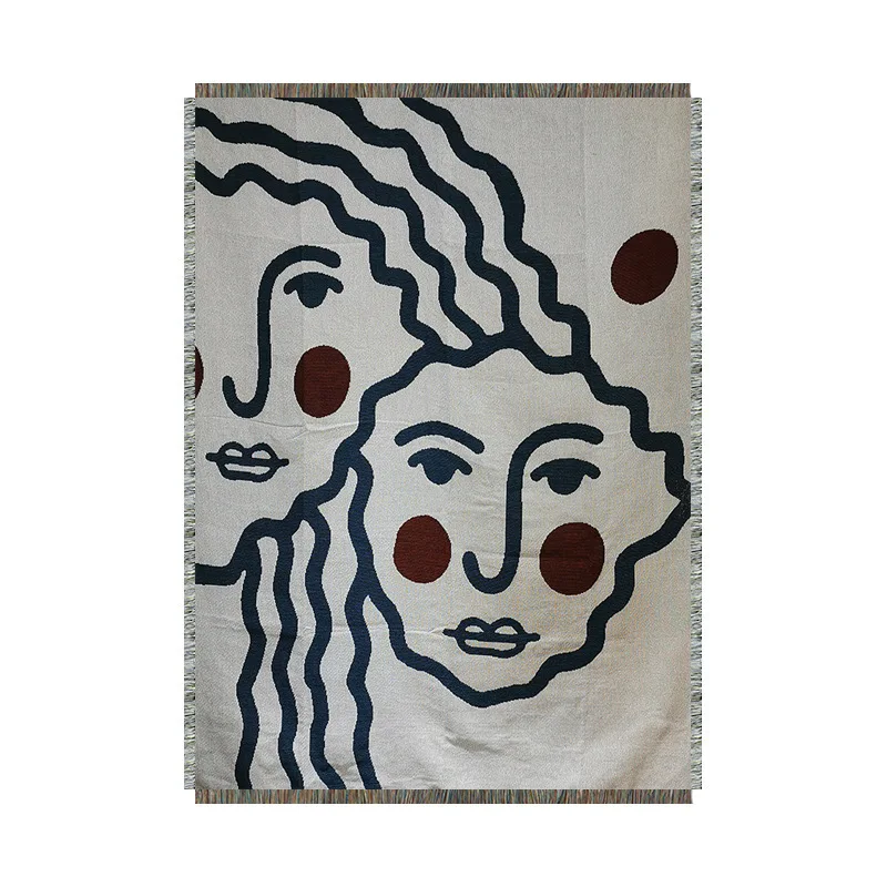 Cozy Comfort Custom Sheep Alpaca Wool Throw Woven Blanket Set Wool Customized Blankets for Winter
