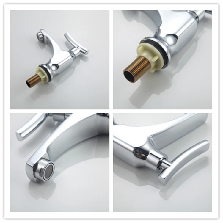 Quick open handle bathroom washing hand low price polished surface basin faucet