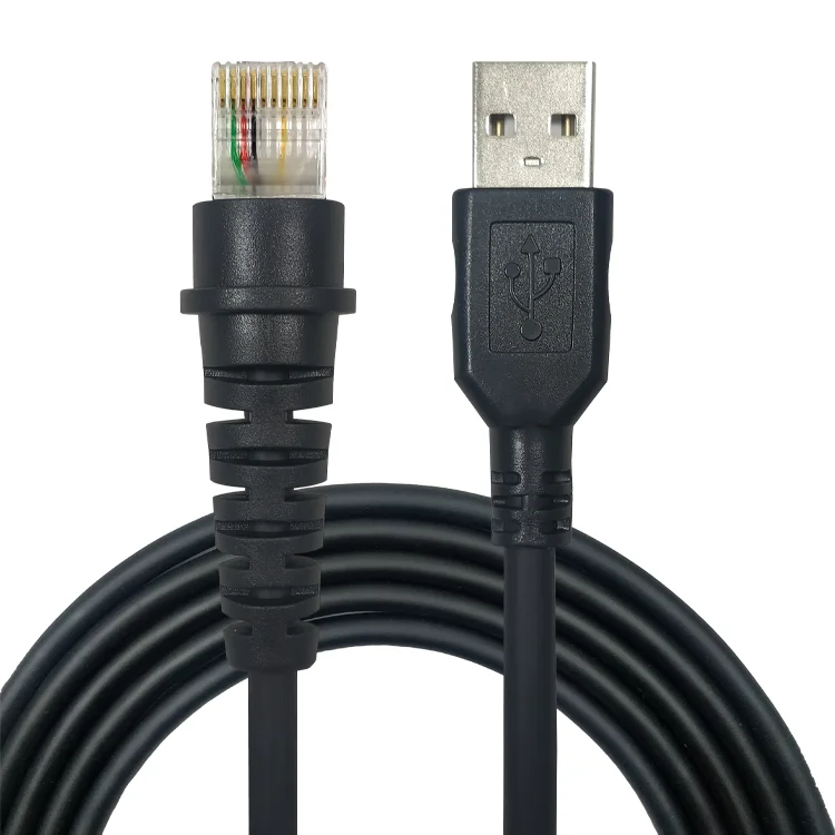 

Quality Cable 2m USB to Rj45 male POS Cash Register Cable for Honeywell 3800G 4600G Barcode Scanner USB Cable, Black