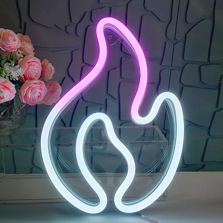 12V RGB neon fire sign for holiday decor