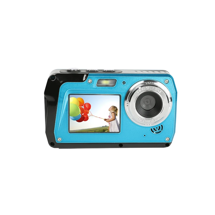 

Full Color LCD Underwater Camera 2.7K 48MP 3 Meter Waterproof Digital Camera Selfie Dual Screen For Snorkeling