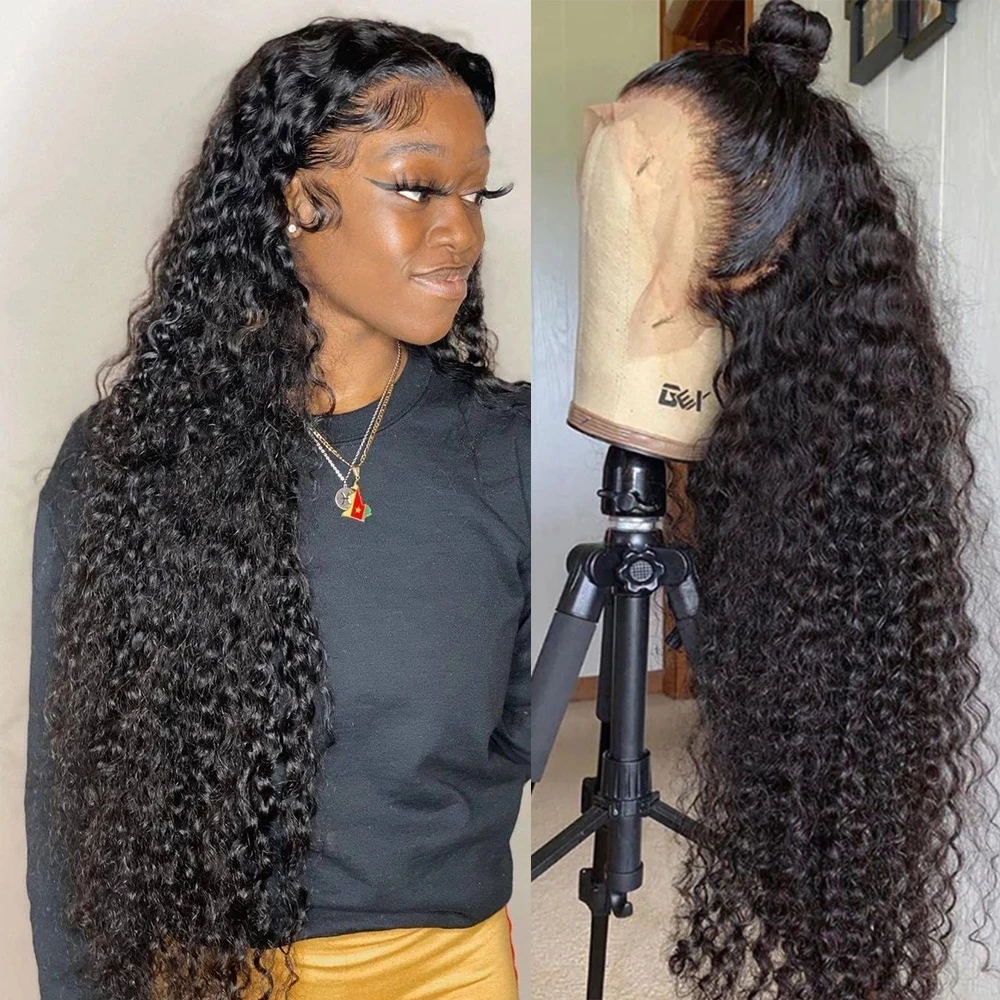 

Jerry Curly HD Transparent Lace Front Human Hair Wigs 10A Brazilian Invisible Lace Frontal 150% extension Hair Wig