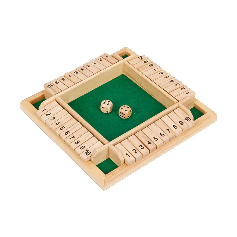 

For kids and adults with 1-9number stocked fast shipment blister packing 8.6x8.6inches wooden mini dice board game shut the box, Customized color