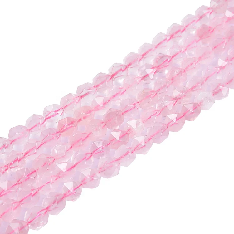

Wholesale Rose Quartz Beads Big Faceted Round Pink Quartz Loose Gemstone, 100% natural color