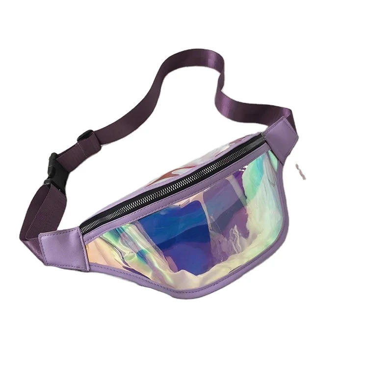 

Wholesale Clear Holographic Laser Waist Bag Reflective Transparent PVC Fanny Pack