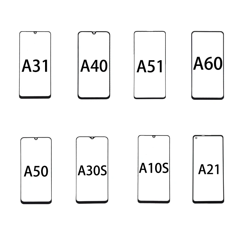 

High Quality Premium Front Glass Lens For Samsung a60, Black/white /gold