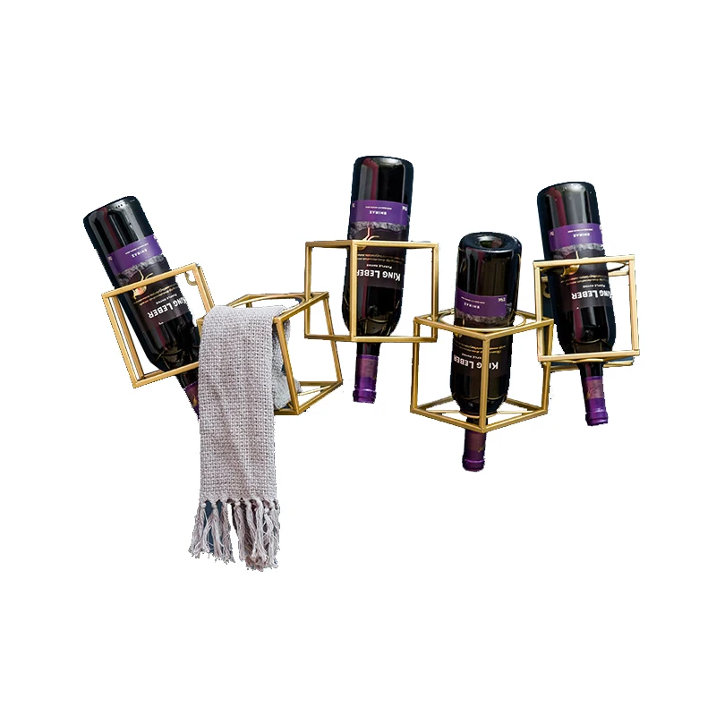

Factory custom wine rack wall mounted Gold Metal Red Wine Rack Wall Mounted Wine Bottle Rack Holder Display Shelf