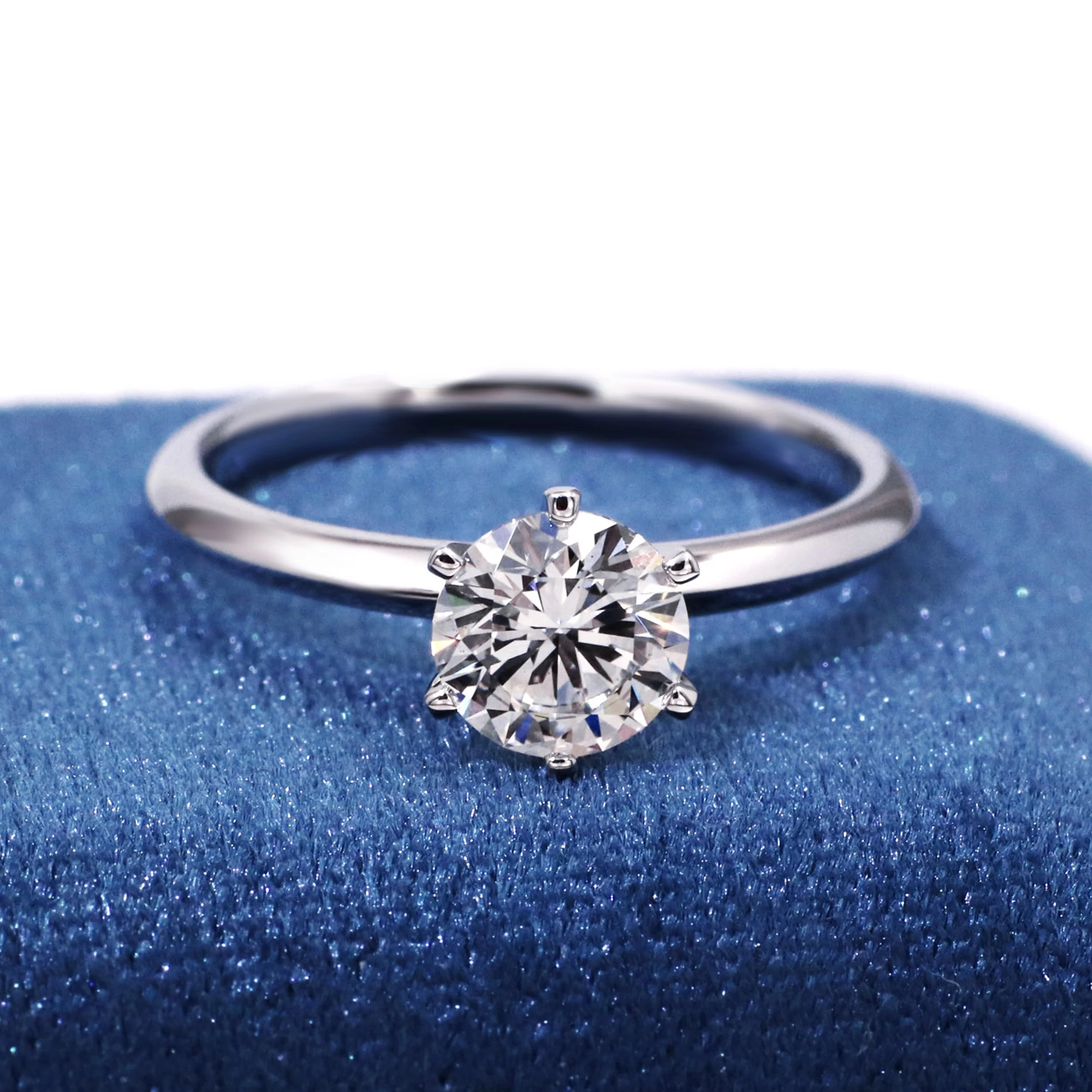 

Tianyu fine jewelry engagement women 1 carat IGI solitaire solid white gold real 14k cvd wedding ring with lab grown diamond