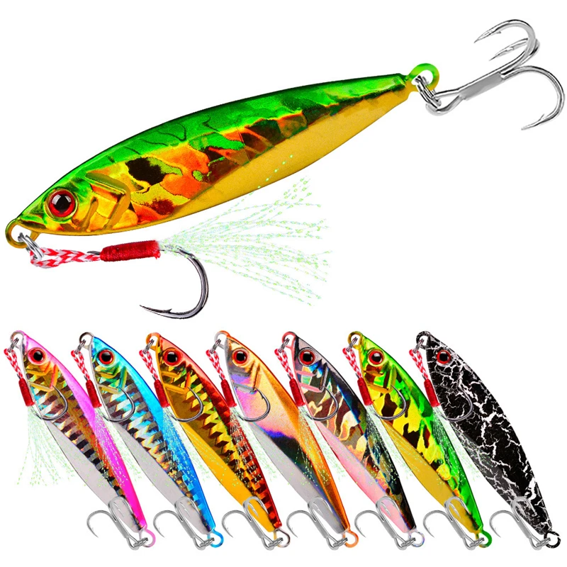 

YABOO SEWEN Wholesale 14g 21g 30g Metal Jigging Lead Fishing Lure, 7 colors