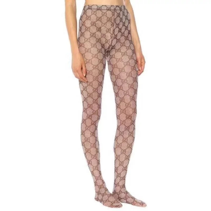 

G brand pantyhose logo tights brand logo pants GG khaki pink pantyhose tights