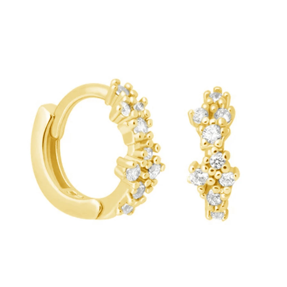 

2020 high quality 18k gold vermeil luxury jewelry trendy 925 sterling silver flower diamond hoop earrings for women party