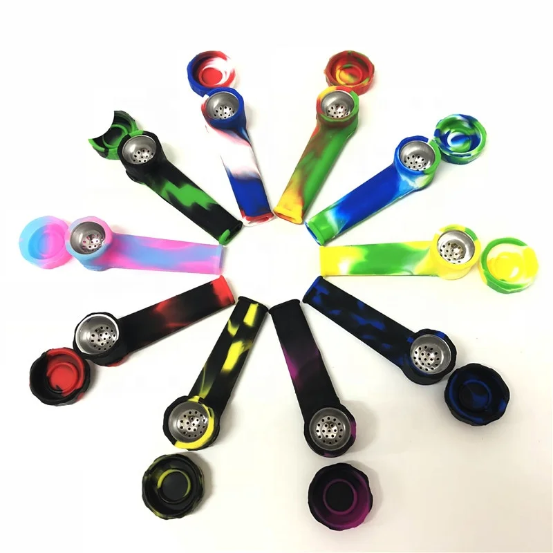 

Popular Silicone Smoking Pipe Portable Camouflage Tobacco Pipe, Multicolor