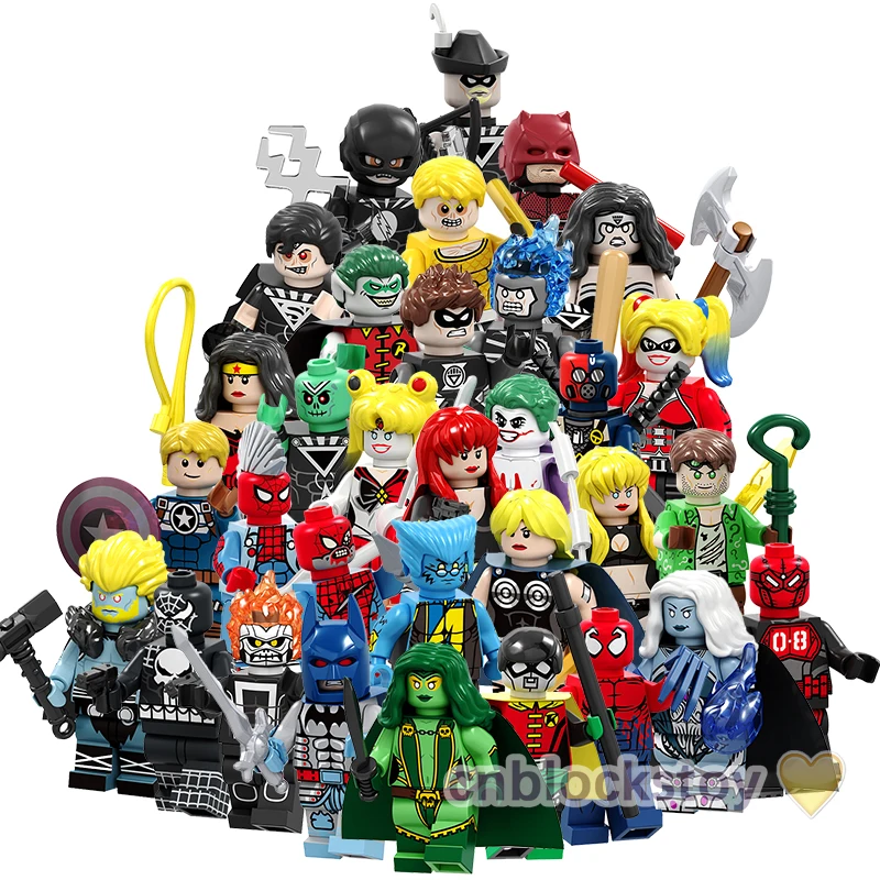 

Super Heroes DC Movie Series Mini Action Bricks Ghost Spider Thor Robin Rider Building Block Figure Plastic Assemble Toy Jugetes