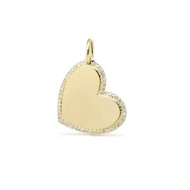 

LOZRUNVE Wholesale Custom 925 Sterling Silver Pave CZ Heart Pendant Charm for Necklace