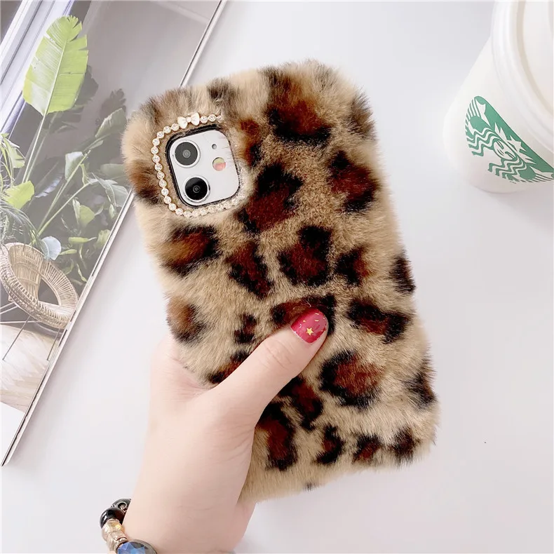 

Fashion Women Favorite Winter Style Phone Case Tpu With Plush Material Phone Cover For Iphone, Red,black,grey,brown,pink
