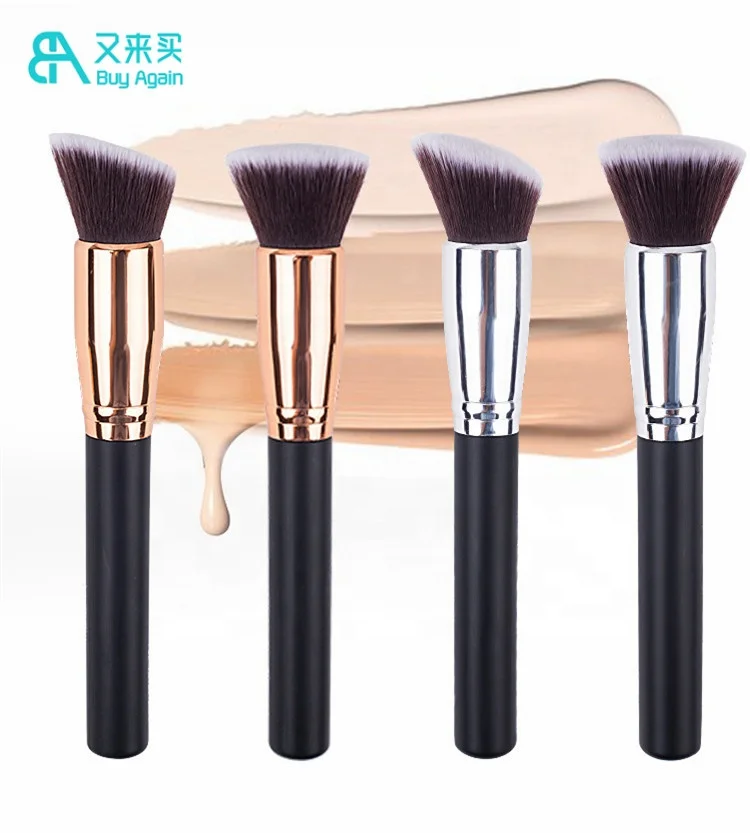 

base de maquillaje profesional synthetic custom contour angled vegan kabuki 2021 makeup foundation brush flat top