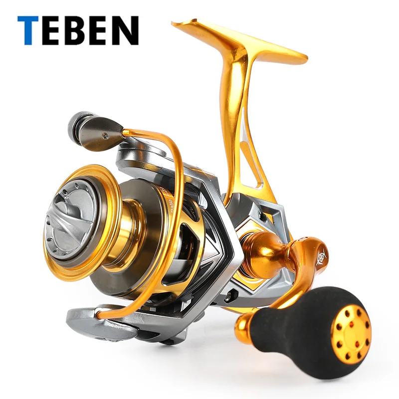 

TEBEN GTS carp spinning electric reel seat casting fishing reels fishing rod lurekiller reel, Golden