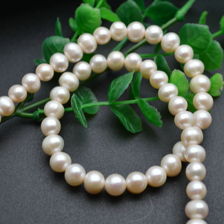 

8mm~9mm Good Quality Natural White Pearl Round Loose Beads