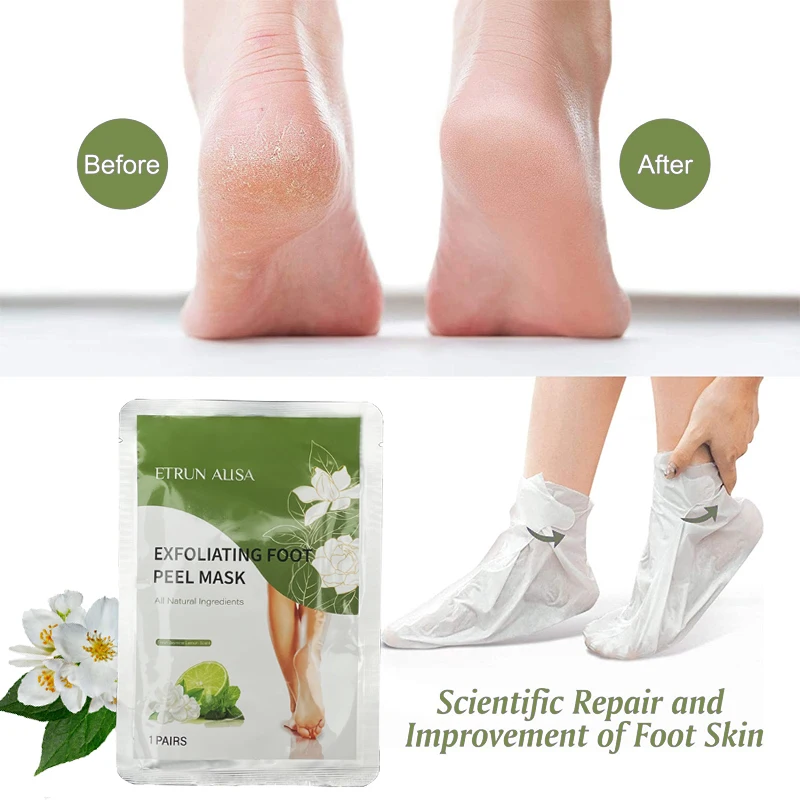 

Private Label Exfoliating Calluses Foot mask Baby Soft Feet Skin Care Peeling Smooth Natural Foot Peel Mask