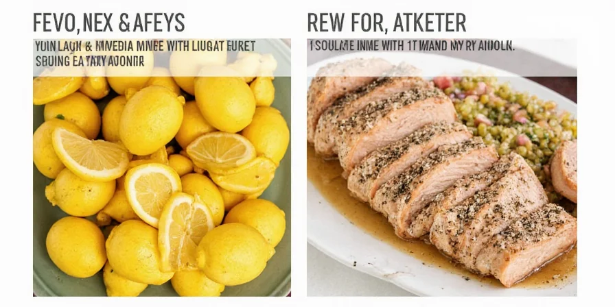 Bowl of Thai basil lemon pepper butter beside grilled tuna
