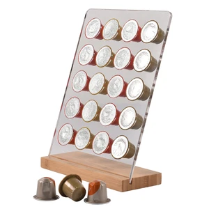 Image of Acrylic 20 pods caffitaly capsule rack kitchen accessories holder coffee capsule display