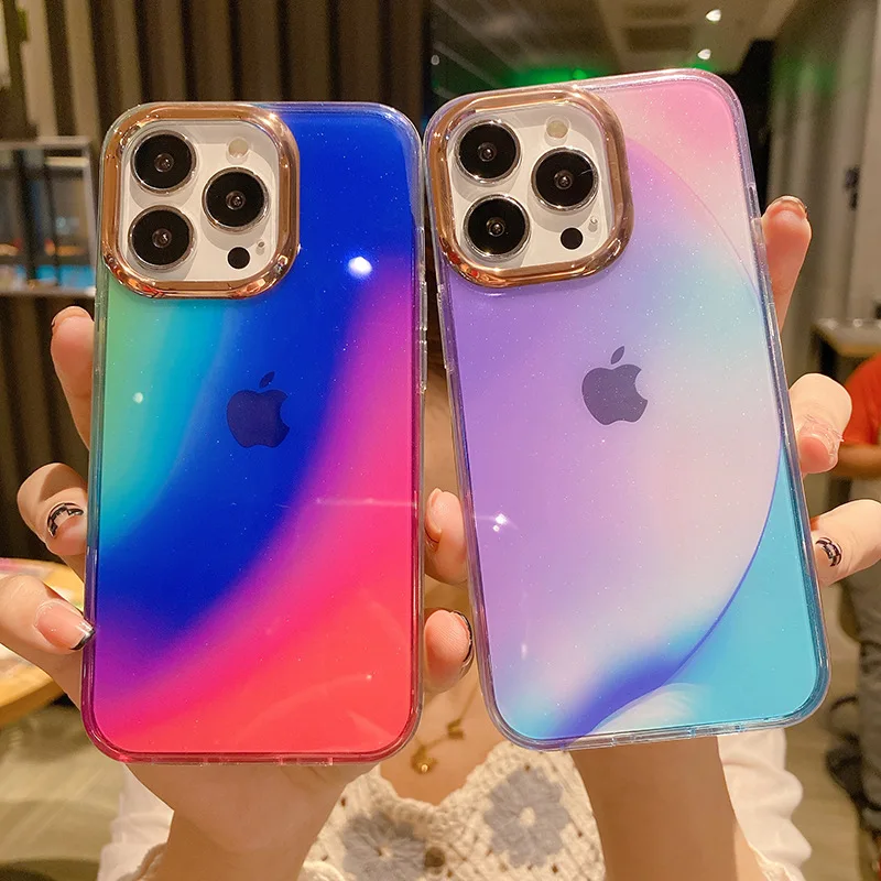 

2021 New Arrival Pc Tpu Gradient Color Phone Case For Samsung S21 Plus S21 U Note 20