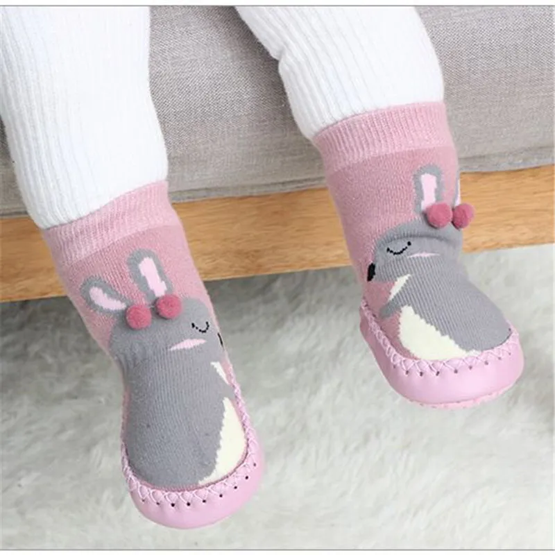 

Shoes Winter Thick Terry Cotton Baby Girl Rubber Socks Baby Animal
