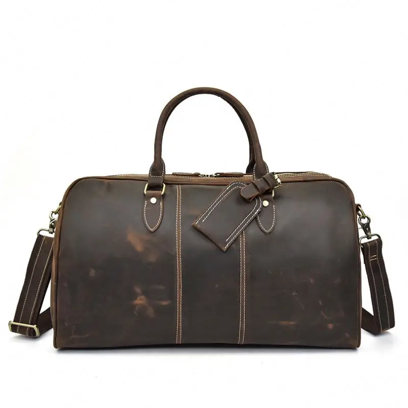 

Travel Men Genuine Leather Tote Bag Weekend, Customized