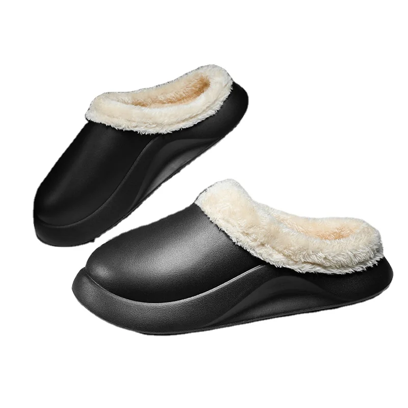 

New men's indoor home cotton shoes with plush warm and waterproof thick sole eva indoor slippers, Picture shows