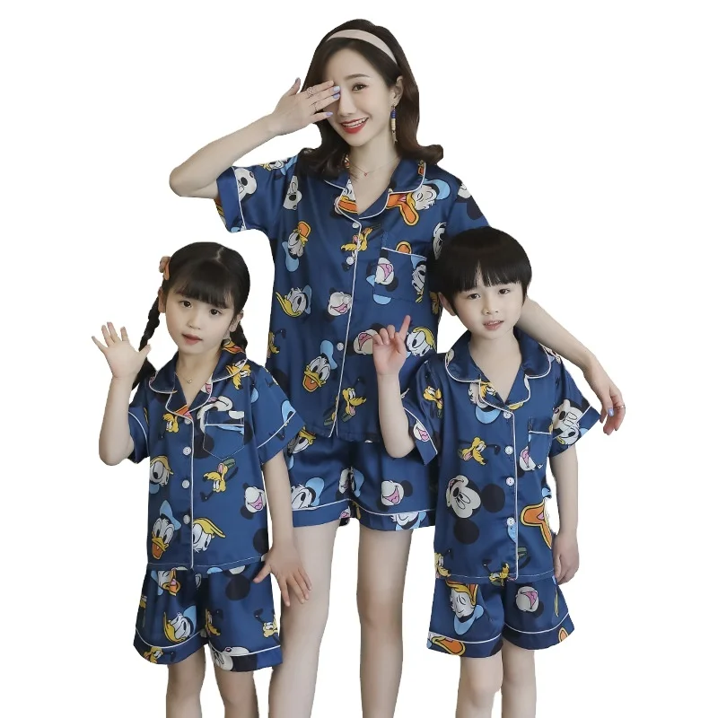 

Wholesale girl real silk thin short-sleeved baby child air-conditioned home service suit, Pictures shows