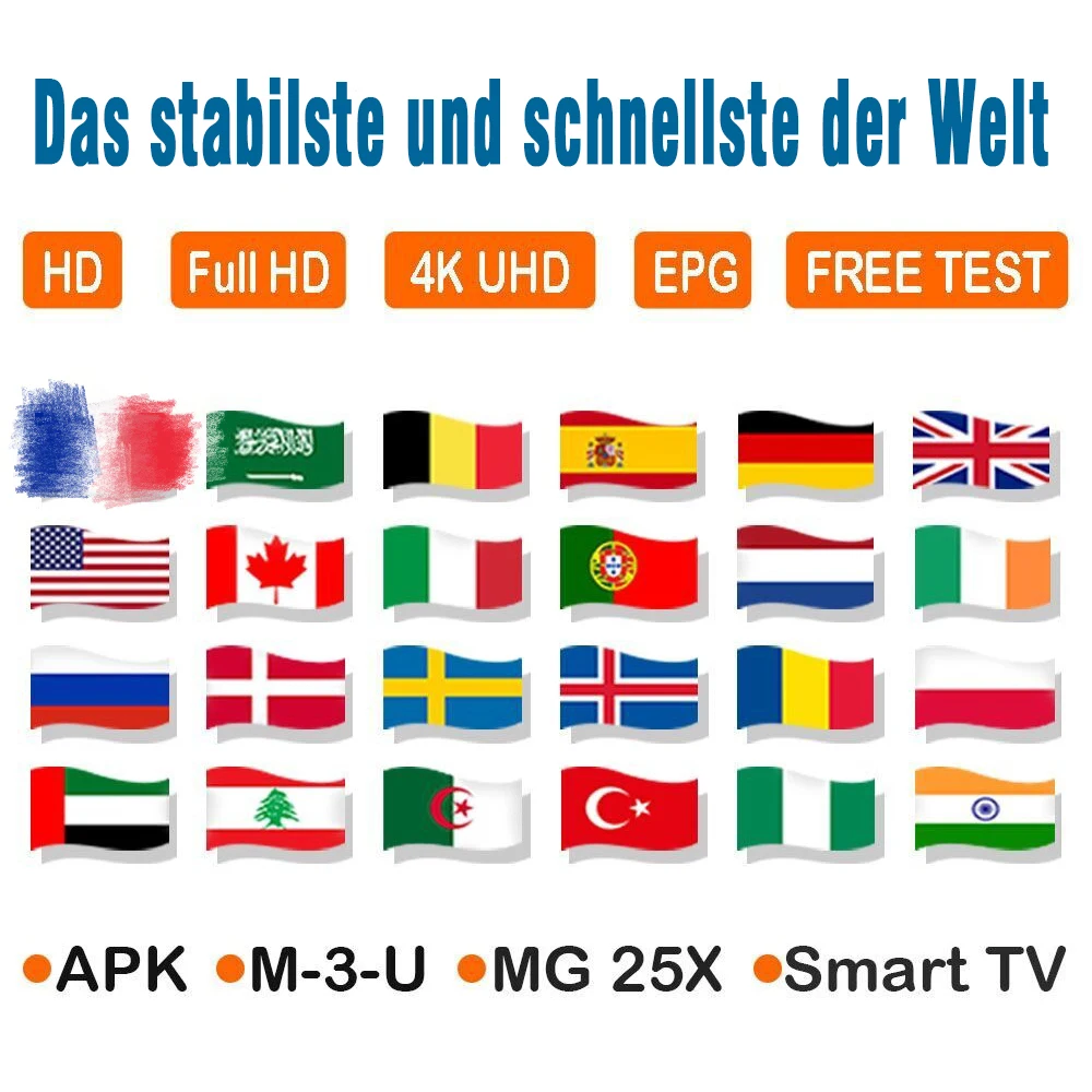 

IPTV 1 Year For Smart TV M3U TV Box Android IOS Abonnement Iptv