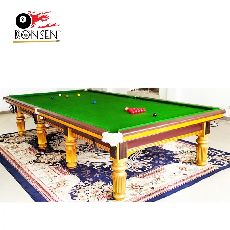 

World tournament same style steel cushion and solid wood snooker table with quality balls