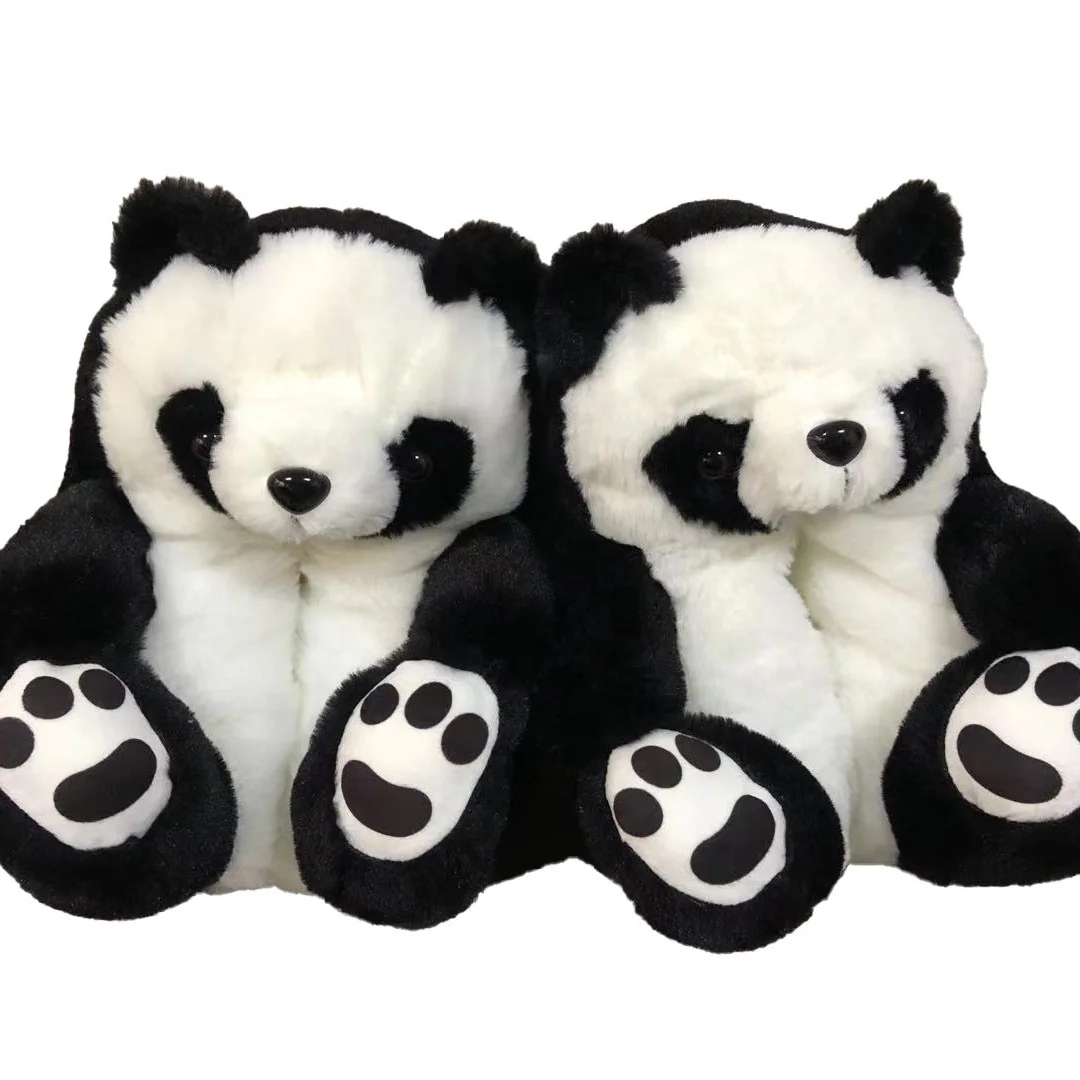 

teddy bear slippers for women girl thickened plush slippers in winter keep warm cute comfortable slippers, Picture