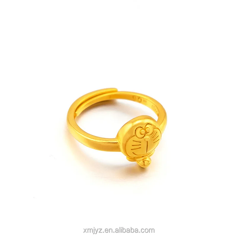 

Vietnam Placer Gold Pokonyan Childlike Ring Brass Gold Plated DORAEMON Tiktok Xiaohongshu Same Style Women's Ring