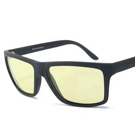 

Newest 2020 Night Vision Lens Designer Customize Yellow Sunglasses Light weight night vision glasses, Black