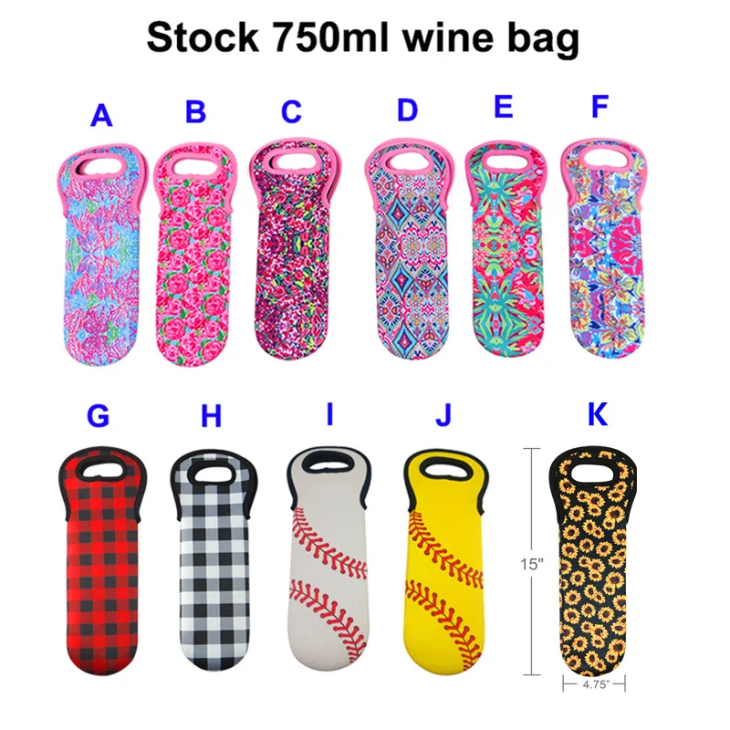 

Eco-friendly hot sale thick neoprene 750ml wine bag for picnic beach and travel neoprene wine Cooler tote