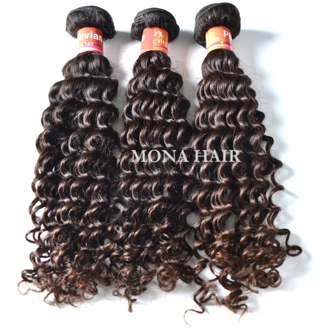 

MONA 10A Quality Bundles Raw Peruvian Hair Cuticle Aligned Unprocessed Natural Black Full Thick Single Drawn Hair Hair, Natural color 1b virgin hair