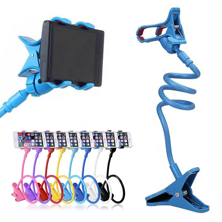 

Universal Desktop Clip Mount Bracket Flexible Long Arm Lazy Mobile Cell Phone Holder, Black,blue,pink,purple,red,yellow,white