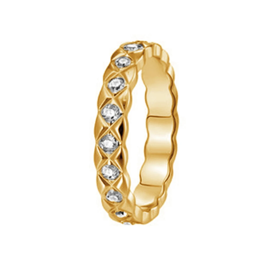 

wholesale luxury women jewelry 925 sterling silver wedding ring 18k gold plated fashion pave diamond ring