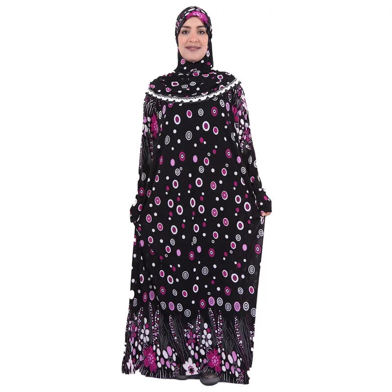 

High Quality Middle East Prayer Clothes Muslim Women Abaya Prayer Floral Dress Wholesale With Cheap Price, Mix colors