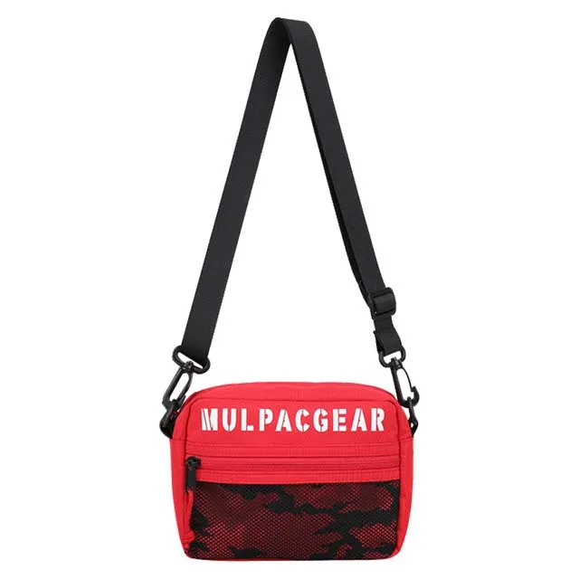 

Single Shoulder Streetwear Mobile Phone Bag High Quality Messenger Bag, Black and red