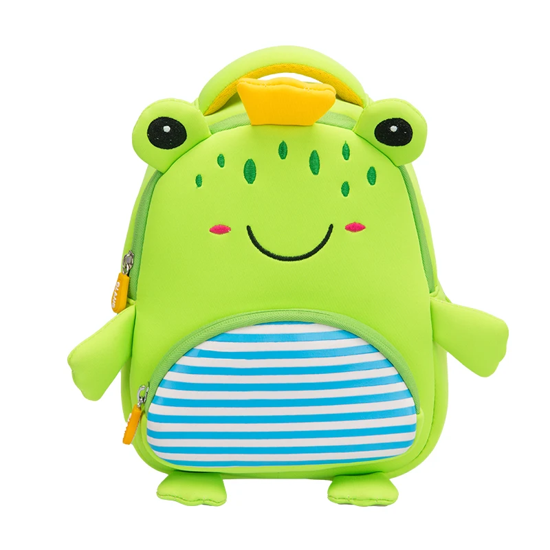 

Children's Cartoon Cute Animal Backpack Men And Women Children's Book Leisure Frog School Bag, Light green + dark green or customized